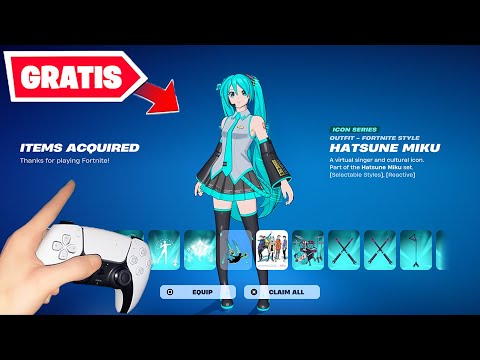 🔥Como conseguir el *PASE MUSICAL* HATSUNE MIKU GRATIS en Fortnite ✅  Skin Gratis Hatsune Miku