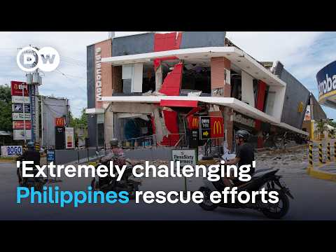 YouTube video thumbnail: Aftershocks and Remote Areas Affected Impede the Philippines' Earthquake Rescue Efforts