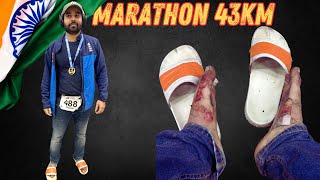 Full Marathon in Slippers | चप्पल पहनकर 43KM मैराथन: जीत की कहानी