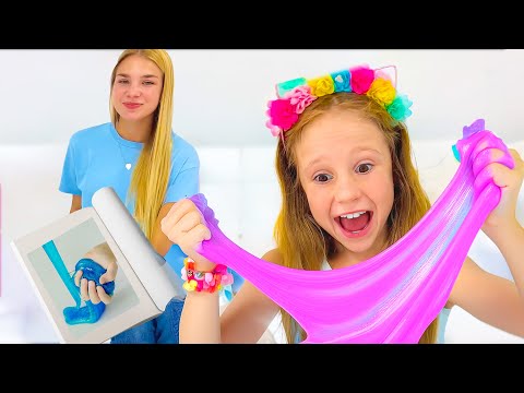 Nastya y sus amigos: ¡Slime de colores brillantes! Experimento divertido