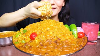 Eating Spicy Daal Chawal, Chhole Curry and Achaar #ASMR/EATING SHOW BIG BITES #MUKBANG