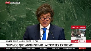 📢 JAVIER MILEI HABLA ANTE NACIONES UNIDAS: "LA ONU PRETENDE DECIDIR QUÉ TENEMOS QUE HACER"
