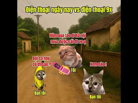 Điện thoại ngày xưa vs điện thoại ngày nay #cat #meme #pets