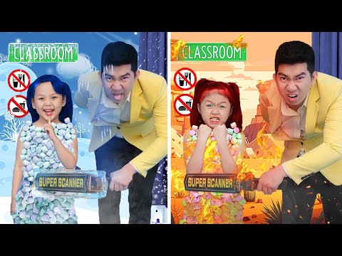 DESAFÍO DE FRÍO VS CALIENTE || ¡Útiles comestibles DIY! Trucos de comida en clases