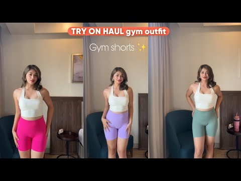 TRY ON HAUL || GYM OUTFIT GYM SHORTS | E L I Z