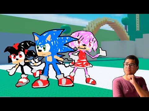 TENTEI DESENHAR OS PERSONAGENS DO FILME SONIC 3 (ROBLOX - DOODLE TRANSFORM)