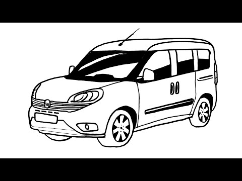Fiat Doblo Araba Çizimi - Kolay Doblo Araba Nasıl Çizilir - En Kolay Araba Çizimleri ( Fiat Doblo )