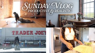 REALISTIC & productive day in my life! spend SUNDAY alone, cooking, pilates, buying myself flowers!