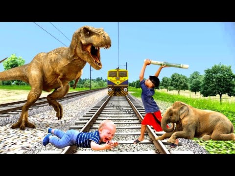 June 15, 2022 Anaconda & Dinosaur 🦖 Crying Train / Stops the Train / Beamng.drive/ Train Simulator