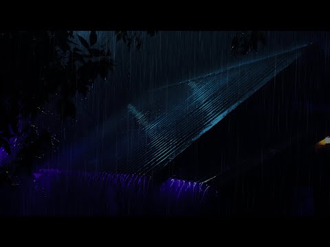 Fall Asleep to the Pounding Rain & Distant Thunder on the Faded Metal Roof in Gloomy Forest at Night