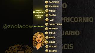 RANKING SEMANAL DEL ZODIACO del 27 de septiembre al 4 de octubre 2026 | Sagitario, esta es tu semana