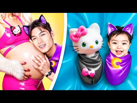 Ebeveynlerim CatNap ve Hello Kitty! İnek, KARANLIK Hello Kitty Olmayı Diledi!