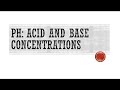 Acid-Base Balance and pH Concepts