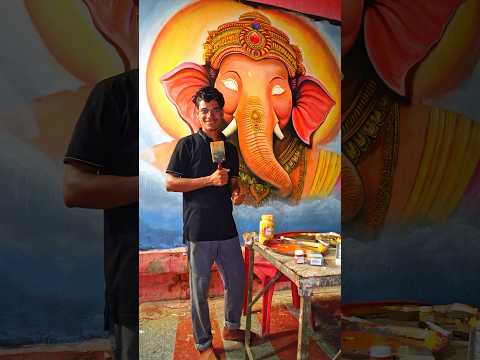 Police 👮‍♀️ ne pakad liya! 😳 #day7 #painting  #ganeshart #wallart #art #viral #shorts