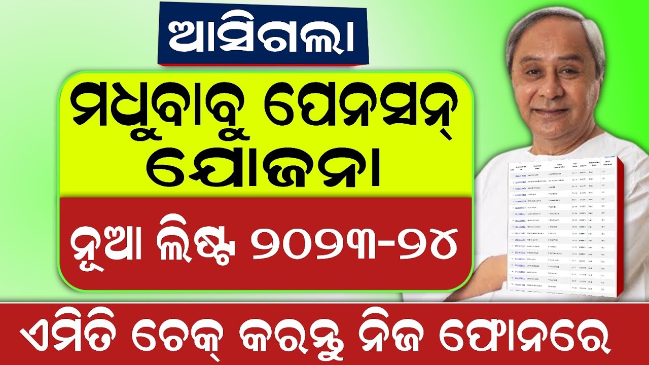 Madhu Babu Pension Yojana New List  December 28, 2024