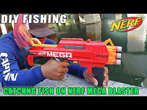 Catching Fish with NERF BLASTER DIY Toy Fishing | Monster Mike