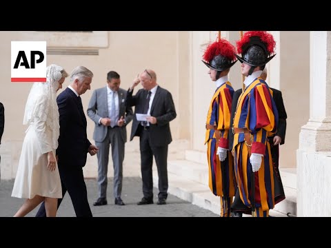 YouTube video thumbnail: King and Queen of Belgium Meet Pope Leo XIV at the Vatican