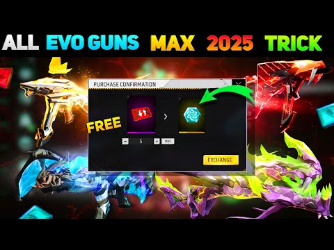 Evo Gun Max kaise Kare 2025 Trick| Upgrade Any Evo Gun Max Level| How to Max Evo Guns Skin Free Fire