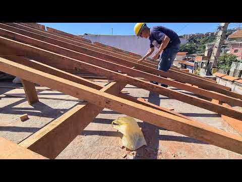 TELHADO PARTE 11ÇOMEÇO DOS CAIBROS