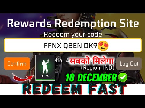 FREE FIRE REDEEM CODE TODAY 10 DECEMBER REDEEM CODE FREE FIRE | FF REDEEM CODE TODAY 10 DECEMBER