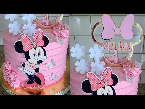 El pastel que me pidieron y el que hice yo🥰 Pastel de Minnie Mouse en chantilly 3 leches