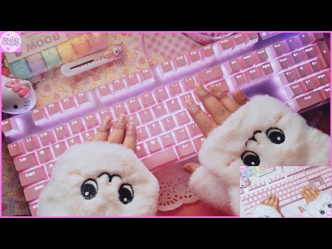 Kawaii keyboard Asmr unboxing / RAPOO V500 Pro Unboxing - The Best  Pink Mechanical Gaming Keyboard