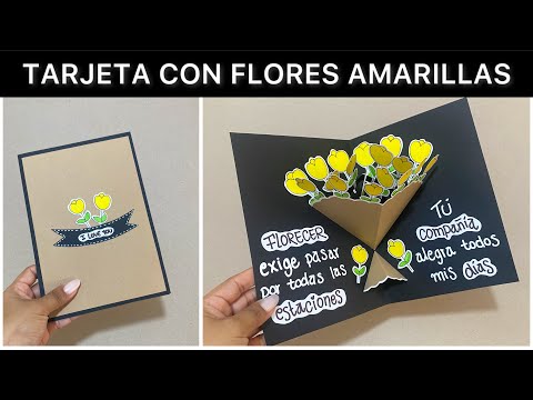 La mejor idea para REGALAR FLORES AMARILLAS | Tarjeta + ramo de flores amarillas