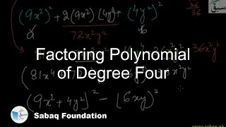 Factoring Polynomial of Degree Four