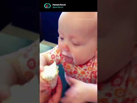 Baby Tries Ice Cream for the First Time… and Goes All In 🍦😂