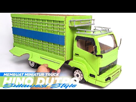 MEMBUAT MINIATUR TRUCK HINO DUTRO SULAWESI STYLE DARI KARDUS || HANDMADE