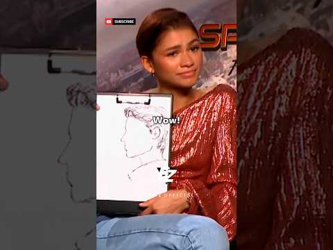 Zendaya Draws Tom Holland ? #shorts #zendaya #tomholland #jacobbatalon #spiderman #marvel #avengers