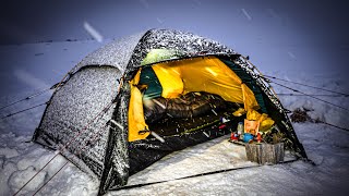 WINTER CAMPING in SNOW STORM - Coated in Snow