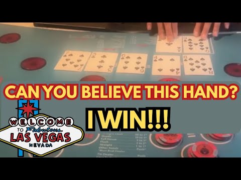 ULTIMATE TEXAS HOLD 'EM in LAS VEGAS! CAN YOU BELIEVE THIS HAND?? 😳🍀