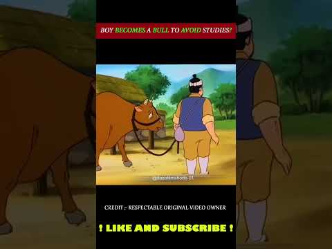 Padhaai se bachne ke liye ladka banaa bail😱| Animation short film | #shorts #animationmovie #cartoon