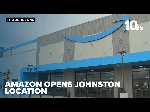 YouTube video thumbnail: Amazon Cuts Ribbon on Robotics Fulfillment Center in Rhode Island
