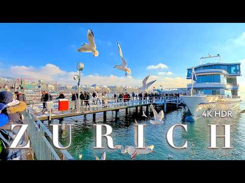 ZURICH SWITZERLAND 🇨🇭 City Center Walking tour from Lake to Bahnhofstrasse & Old town 4K HDR