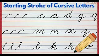 Basic strokes of cursive writing for beginners, Easy method to learn cursive writing, lkg, ukg