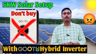 Gootu Hybrid Solar Inverter Full Setup & installation | Best 5KW Solar System for Home & Business