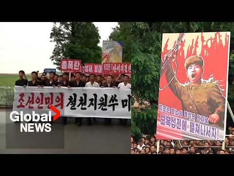 YouTube video thumbnail: North Korea Marks Korean War Anniversary With Anti-US Rally, State Media Shows