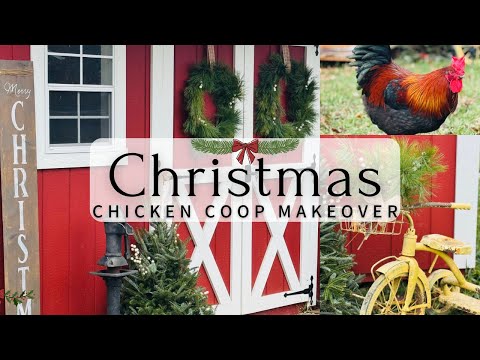 🎄Christmas  DIY Chicken Coop Makeover| Decorate the Chicken Coop with me for Christmas! 🐓