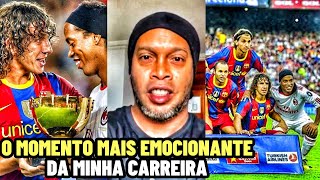 RONALDINHO GAÚCHO EMOCIONADO COM HOMENAGEM DO BARCELONA
