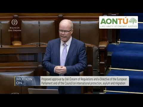 Aontú will Vote against EU Migration Pact this Week in the Dáil. We were the 1st Party to oppose it.