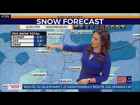 Snow showers coming Wednesday in Portland