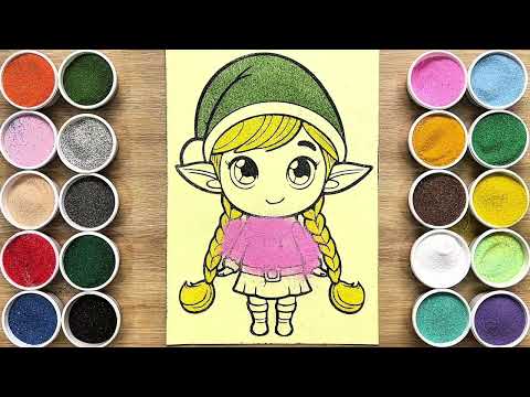 Drawing little fairy sandpainting/learn colors/art/satisfying/tranh cát/ bumblebee tv