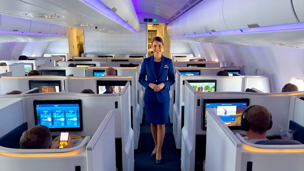 Best Business Class in the USA - Delta One A330neo from New York to Amsterdam (4K flight review)
