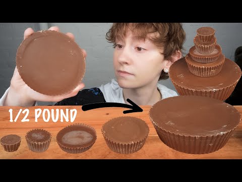 ASMR REESE'S CHOCOLATE PEANUT BUTTER CANDY CUPS *MINI, BIG & HUGE | DESSERT MUKBANG | VNM ASMR 먹방