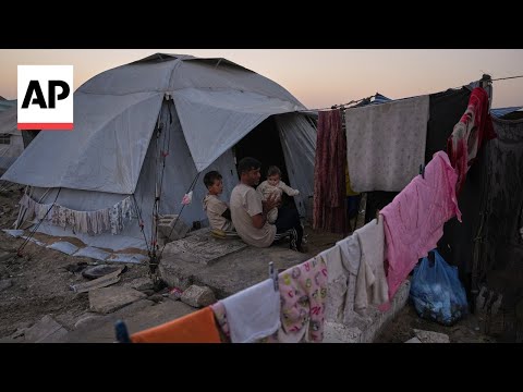 YouTube video thumbnail: Displaced Palestinians Say Aid Entering Gaza Has Not Reached Them