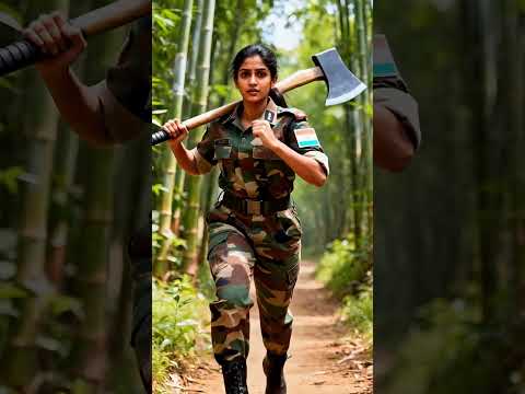 Lady Soldier Rescues Grandpa and Makes Water Slide Tube for Her 😭 #ai #army #save #waterfall