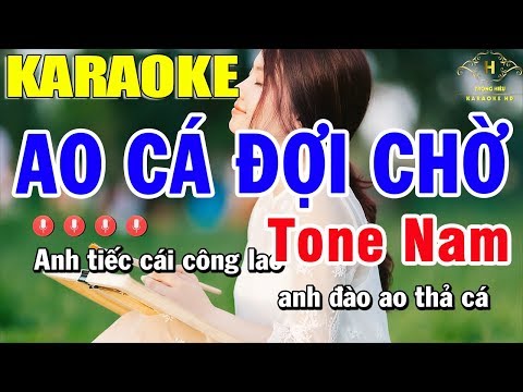 Karaoke Ao Cá Đợi Chờ Tone Nam Nhạc Sống | Trọng Hiếu