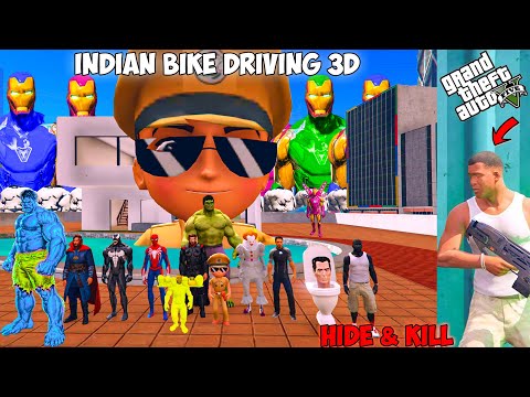 Franklin & Shinchan Play Hide and Kill in Indian Bike Driving 3D